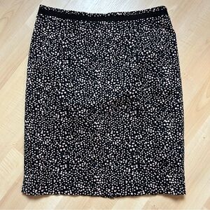 Boden Pencil Skirt Black w/Pink Circles
